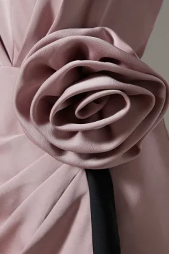 Crepe Corsage Ruffle Dress