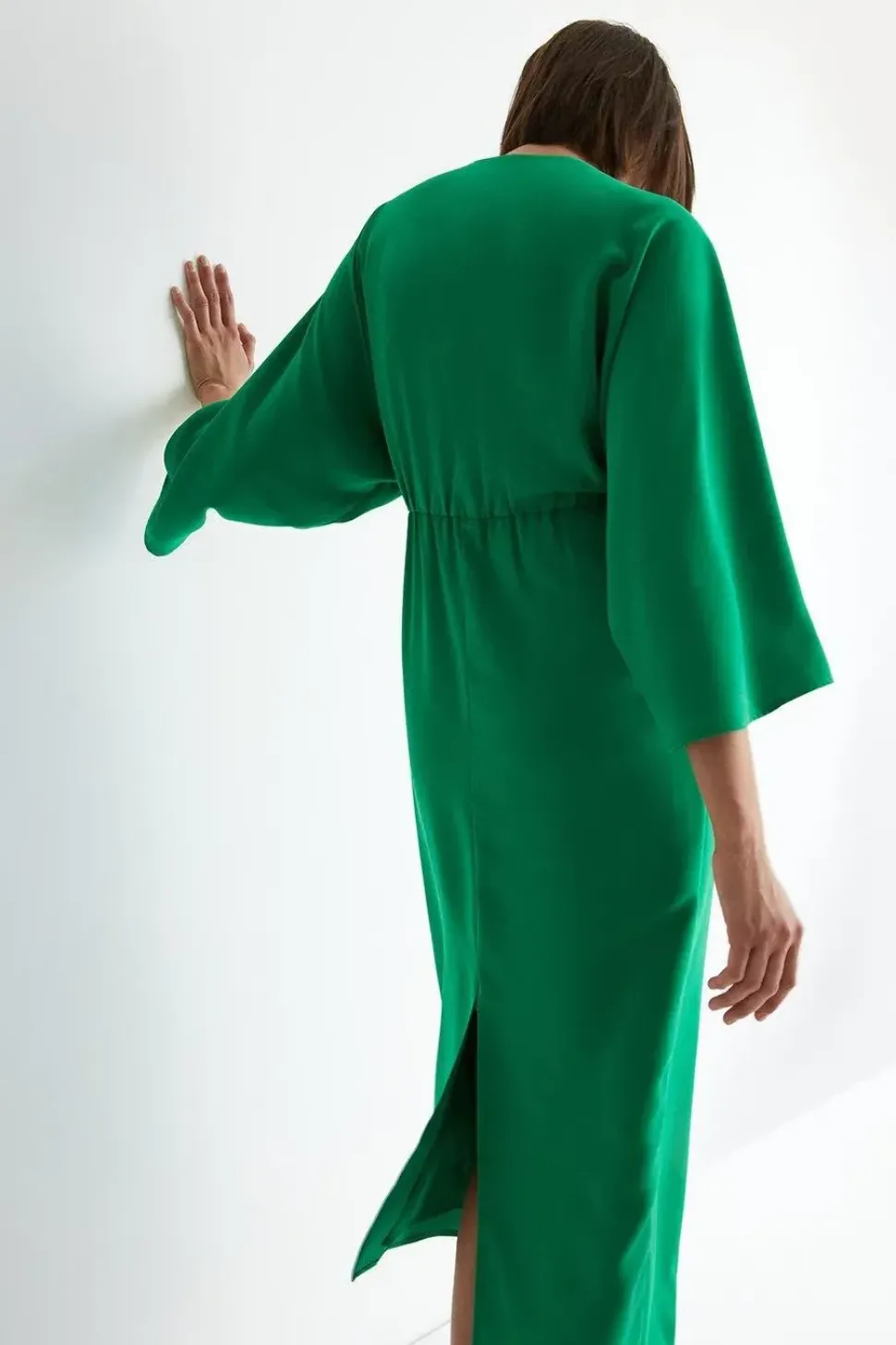 Crepe Knot Cut Out Midi Dress