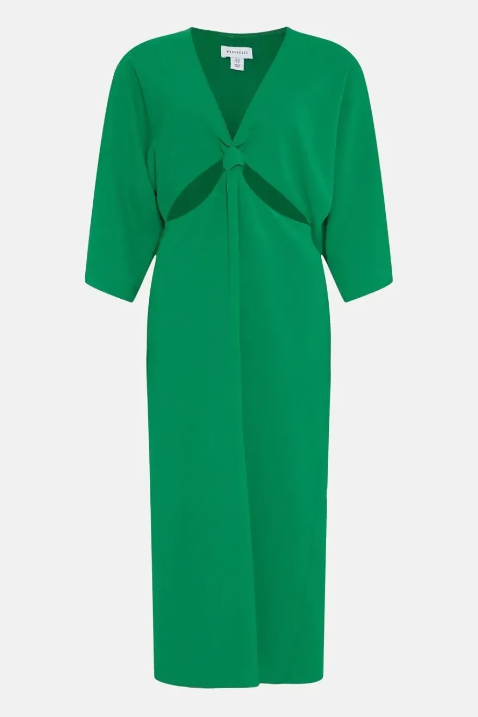 Crepe Knot Cut Out Midi Dress