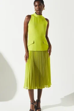 Crepe Pleat Skirt 2 in 1 Dress
