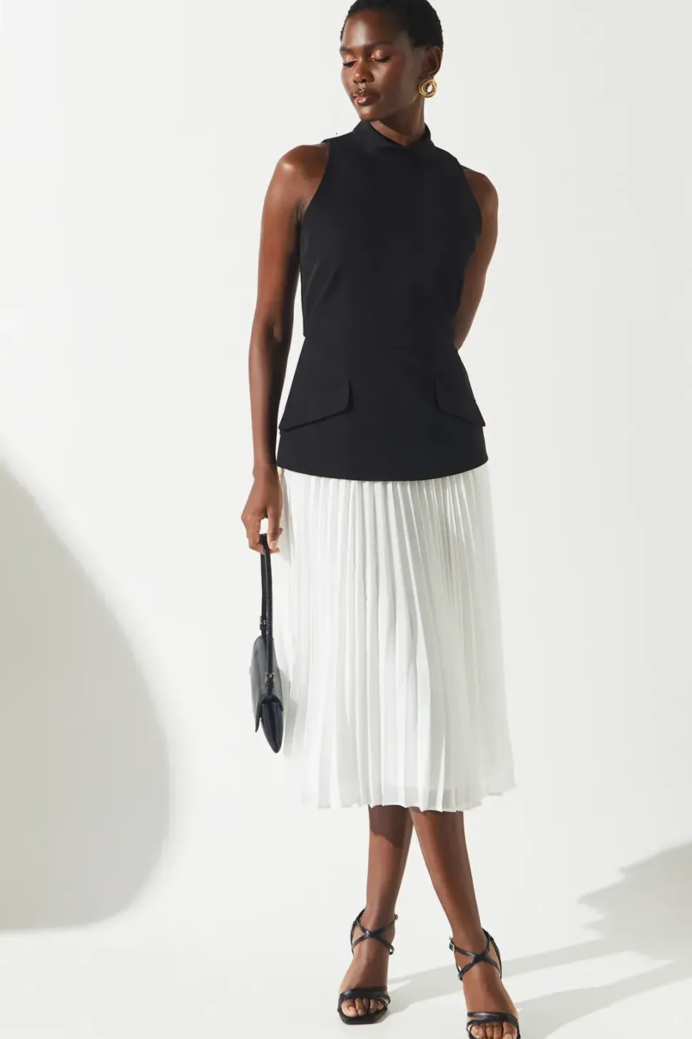 Crepe Pleat Skirt 2 in 1 Dress