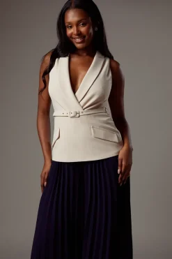 Crepe Pocket Detail Pleated Jumpsuit