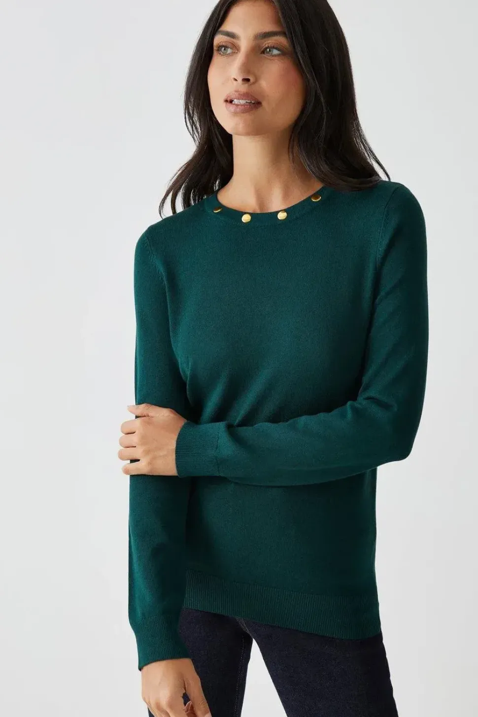 Crew Button Detail Jumper