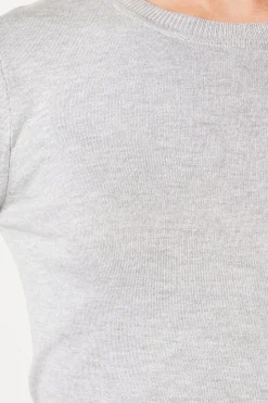 Crew Neck Button Cuff Jumper