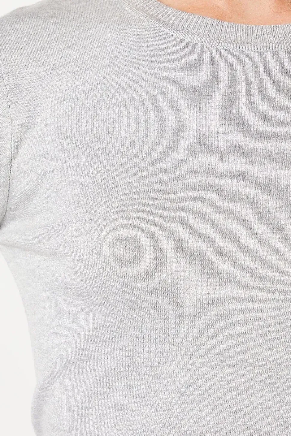 Crew Neck Button Cuff Jumper