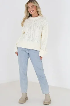 Crew Neck Cable Knit Jumper