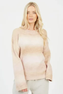 Crew Neck Space Dye Knitted Jumper