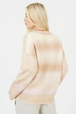 Crew Neck Space Dye Knitted Jumper