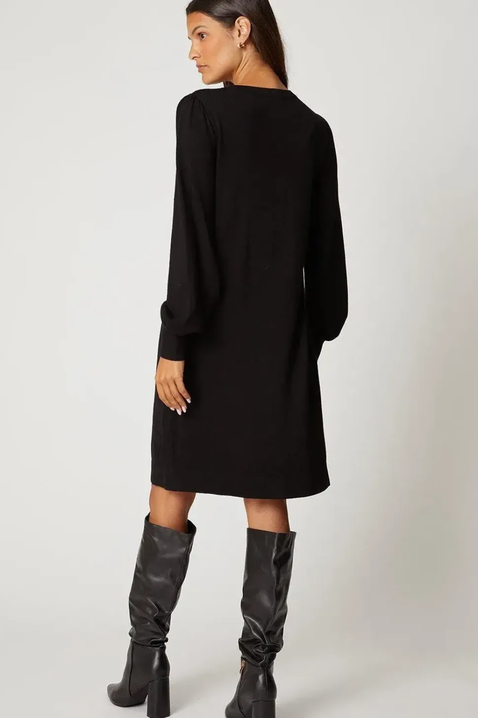 Crew Neck Swing Jumper Dress