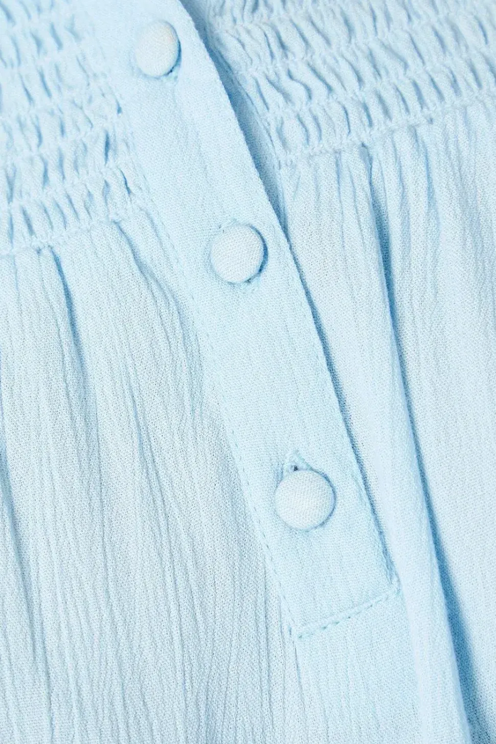 Crinkle Button Front Shell Blouse