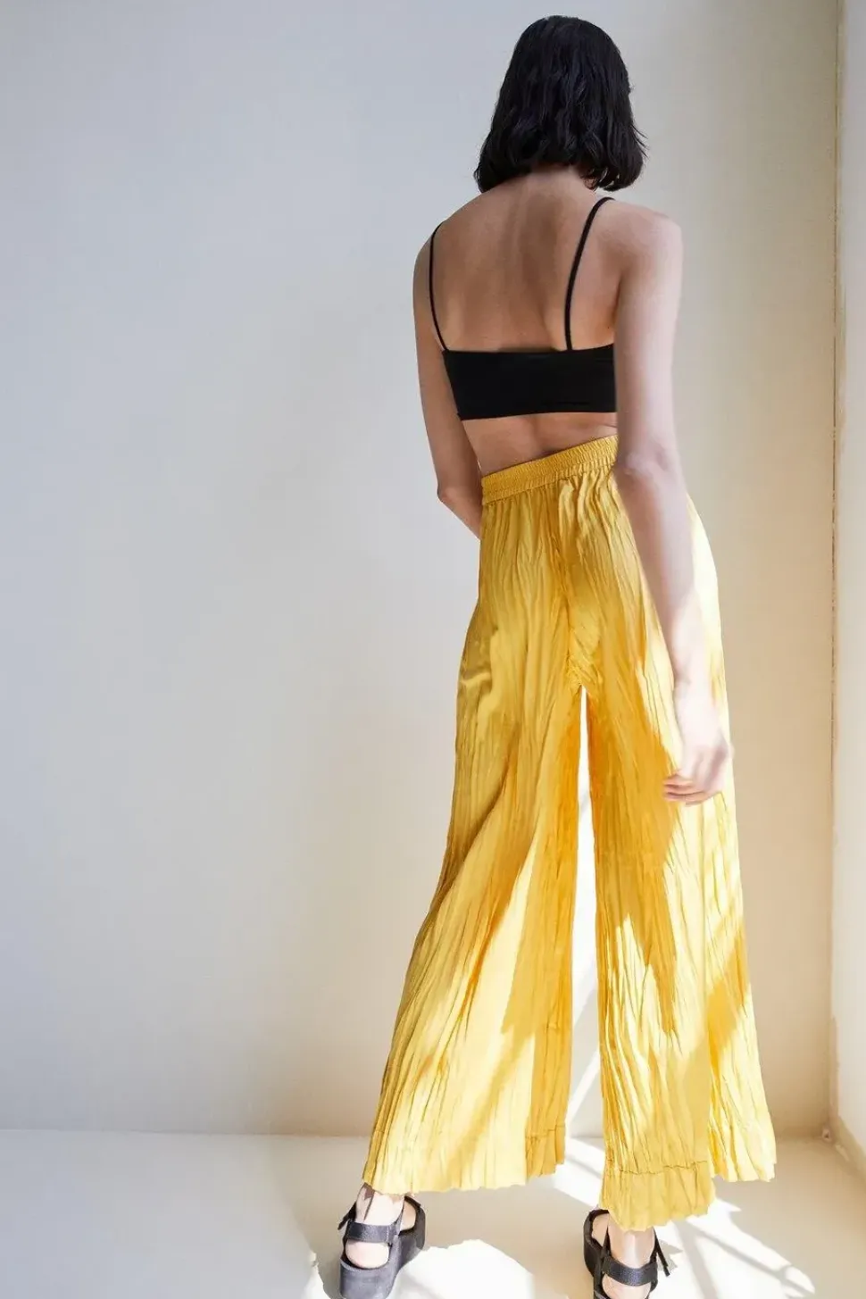 Crinkled Satin Wide Leg Trouser Coord