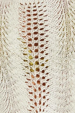 Crochet Knit Scoop Neck Scallop Hem Top