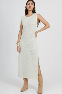 Crochet Knit Sleeveless Maxi Dress