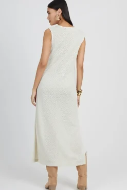 Crochet Knit Sleeveless Maxi Dress