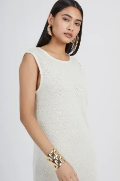 Crochet Knit Sleeveless Maxi Dress