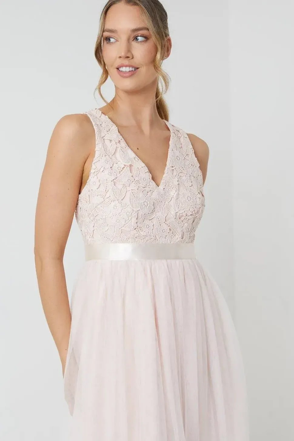 Crochet Lace Two In One Bridesmaid Maxi Dress
