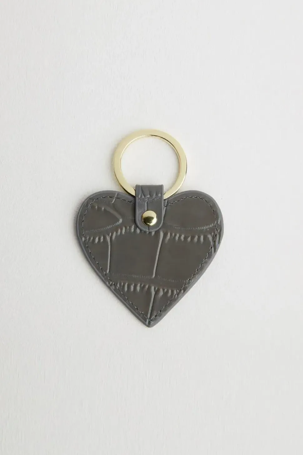 Croc Leather Heart Keyring
