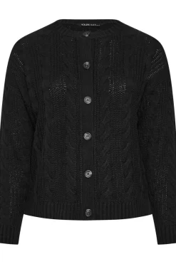 Cropped Cable Knit Cardigan
