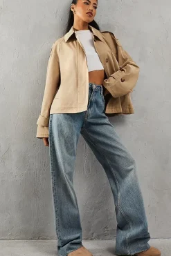 Cropped Length Trench Coat