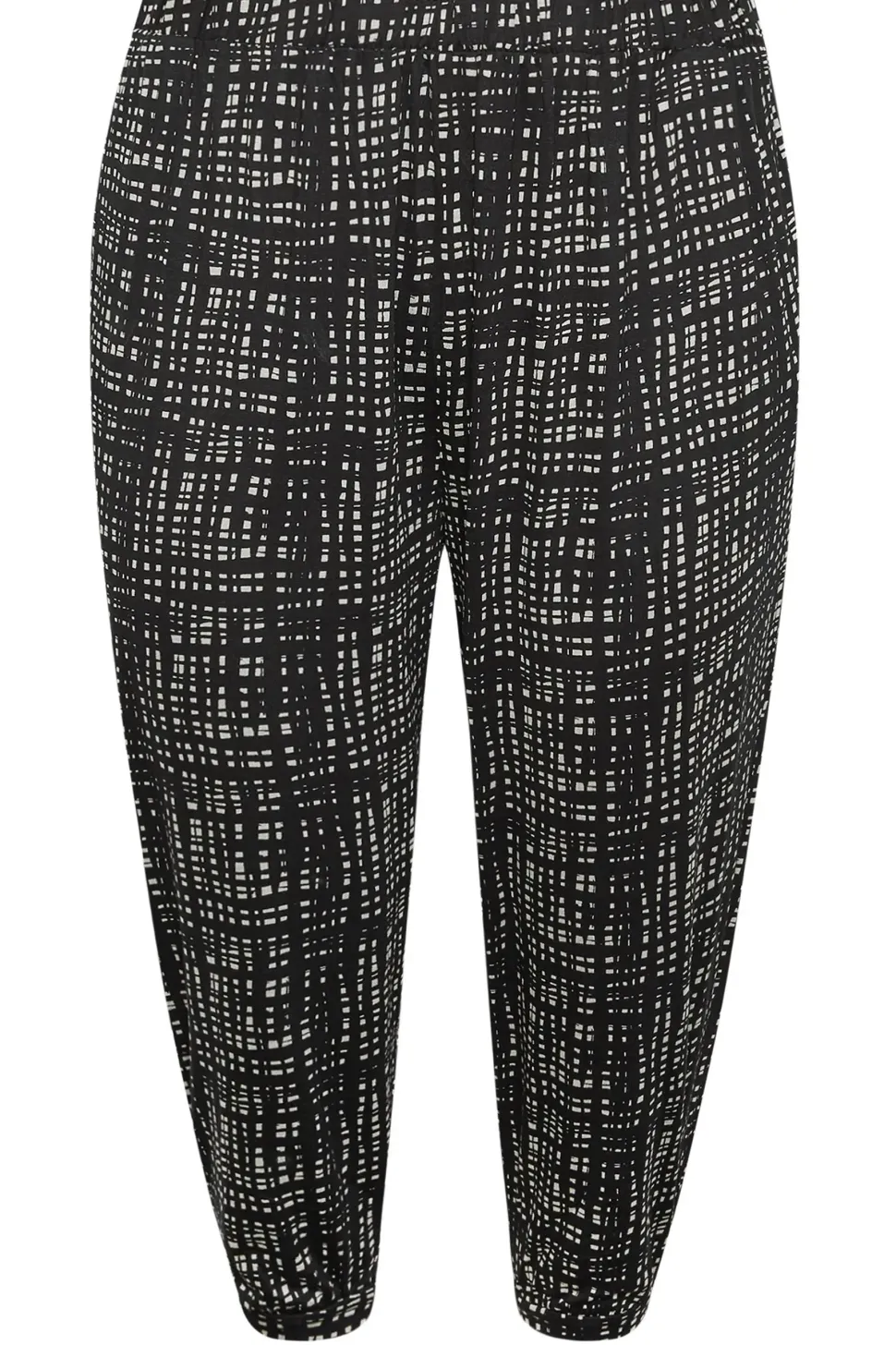 Cropped Stripe Print Harem Joggers