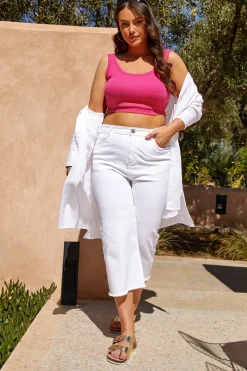 Cropped Wide Leg Jeans