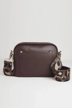 Crossbody Bag with Dark Leopard Strap