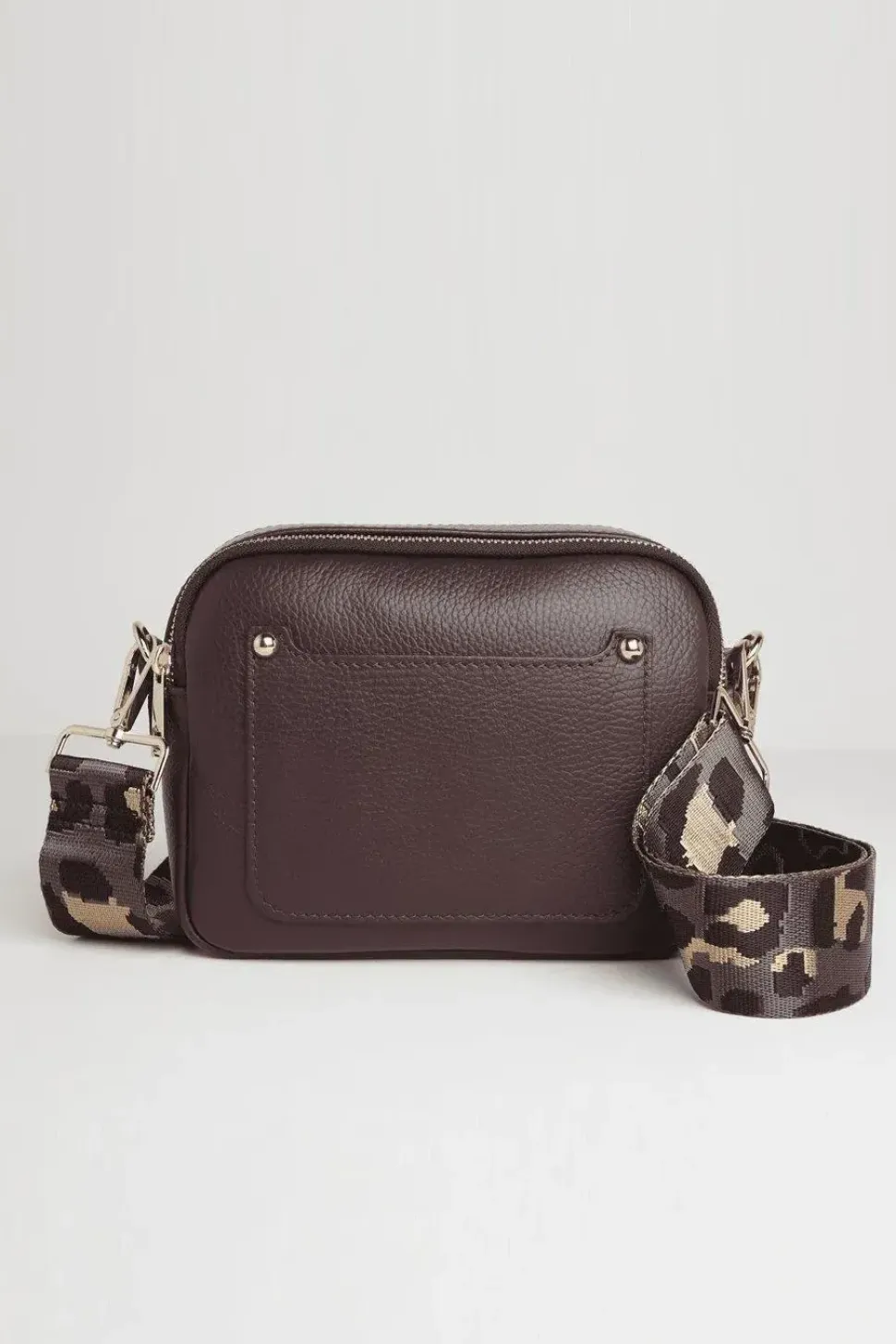 Crossbody Bag with Dark Leopard Strap