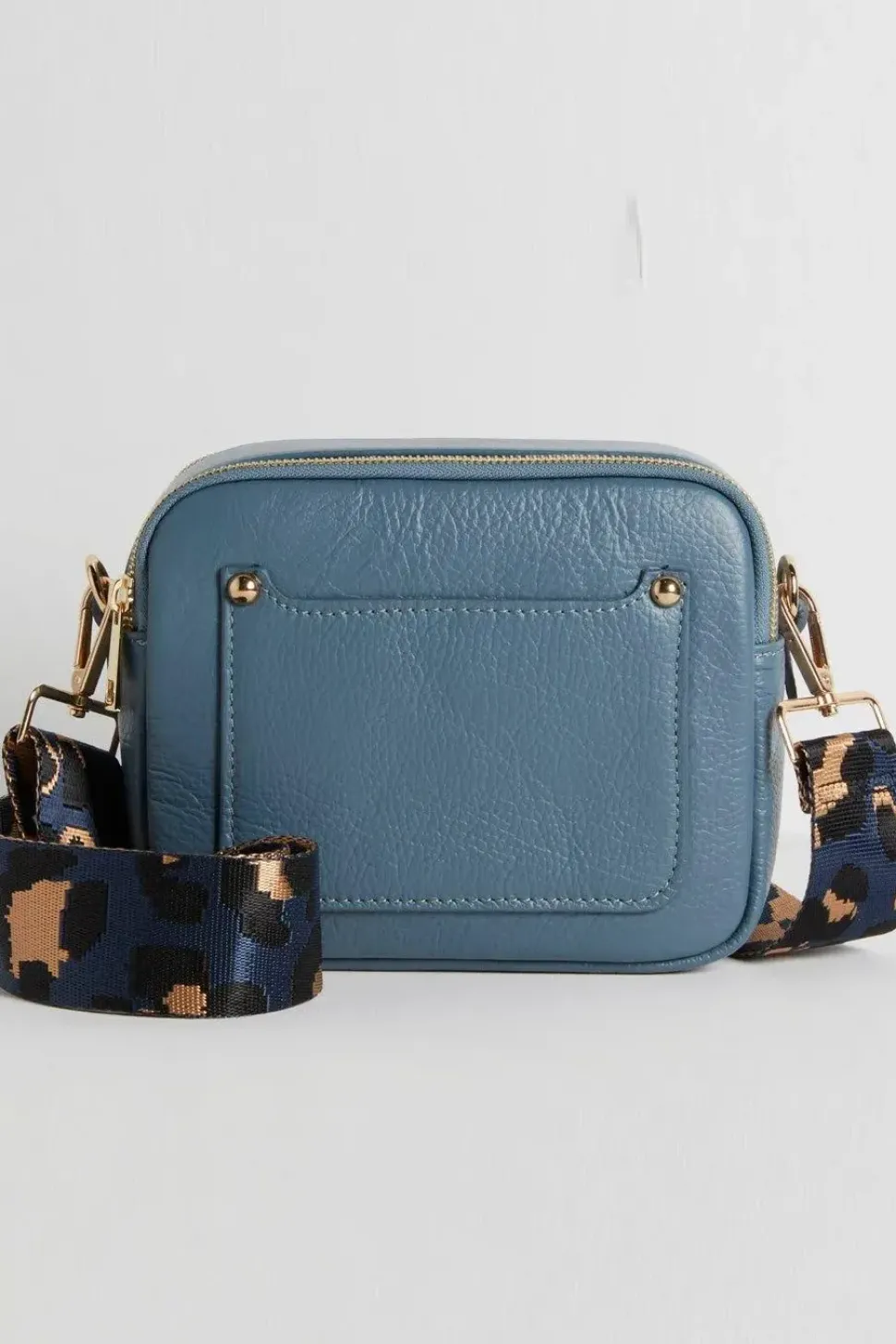 Crossbody Bag with Dark Leopard Strap