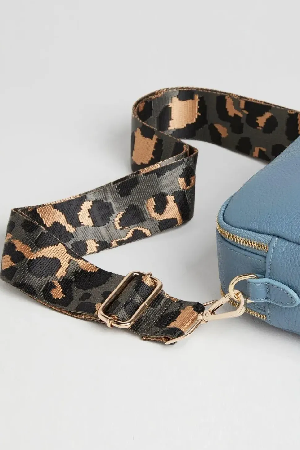 Crossbody Bag with Dark Leopard Strap