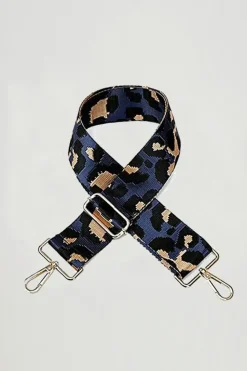 Crossbody Strap Dark Blue Leopard Print
