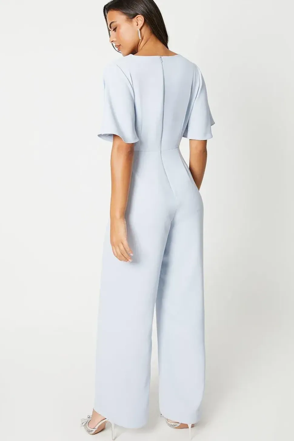Cross Front Angel Sleeve Jumpsuit