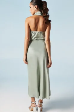 Cross Front Halterneck Bridesmaids Dress