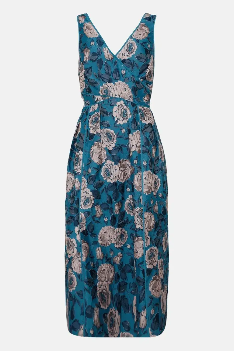 Cross Front Jacquard Midi Dress