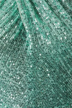 Cross Neck Sequin Bridesmaid Maxi Dress