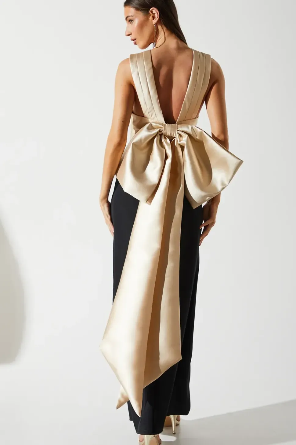 Cross Over Front Bow Back Maxi Dress