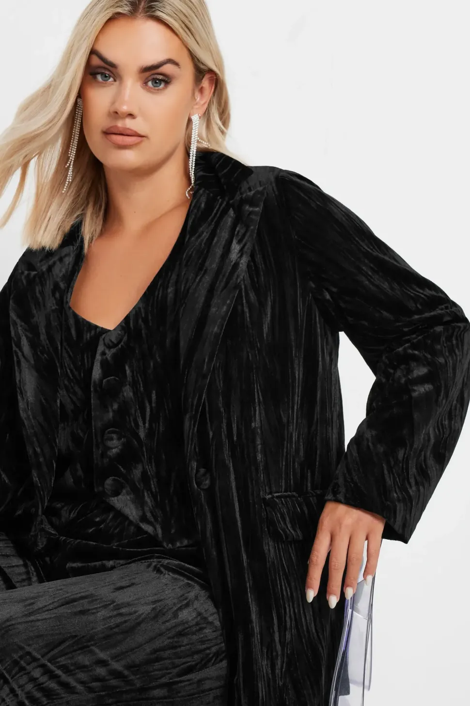 Crushed Velvet Blazer