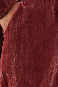 Crushed Velvet High Waisted Tailored Trouser