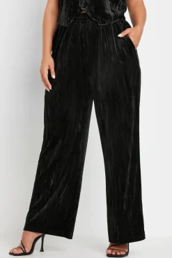 Crushed Velvet Wide Leg Trousers