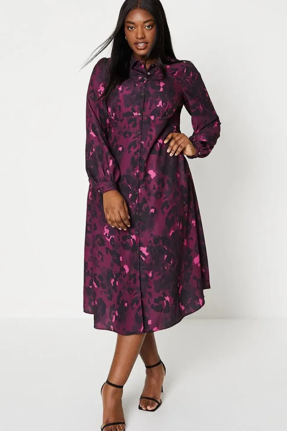 Curve Abstract Shirt Dress
