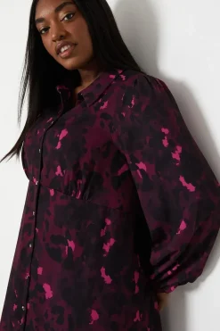 Curve Abstract Shirt Dress