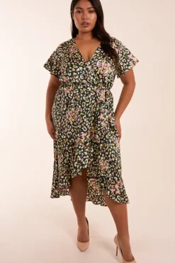 Curve Animal Wrap Midi Dress