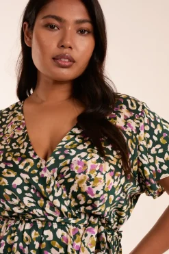 Curve Animal Wrap Midi Dress