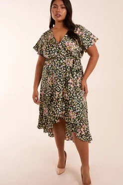 Curve Animal Wrap Midi Dress