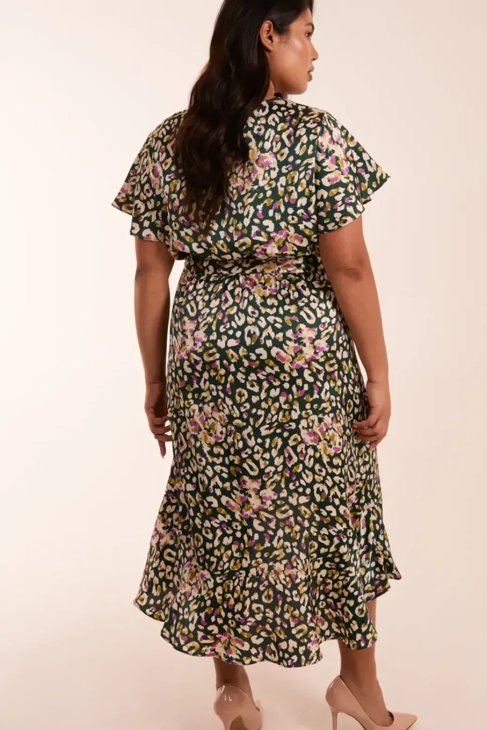 Curve Animal Wrap Midi Dress