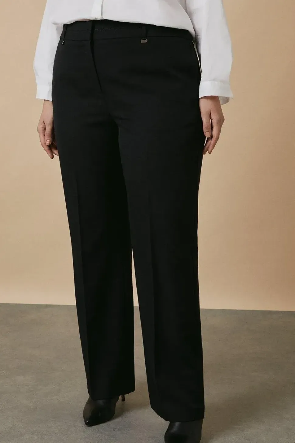 Curve Black Smart Bootcut Leg Trousers