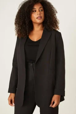 Curve Black Turn Back Cuff Blazer