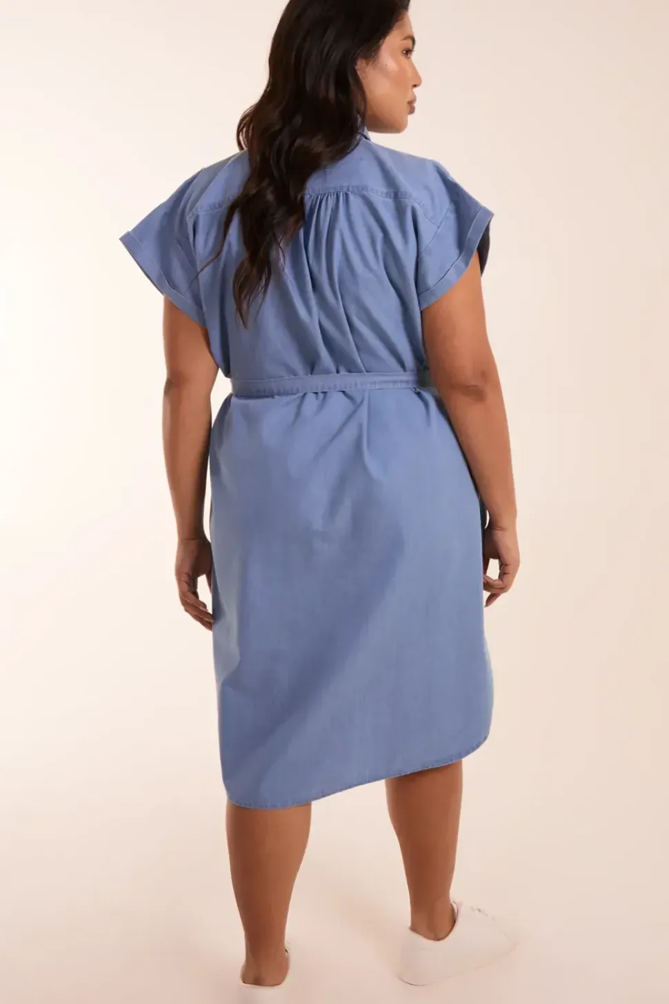 Curve Button Front Shirt Dress