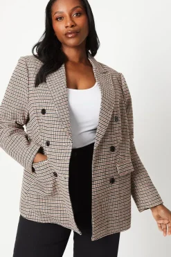 Curve Check Double Breasted Blazer