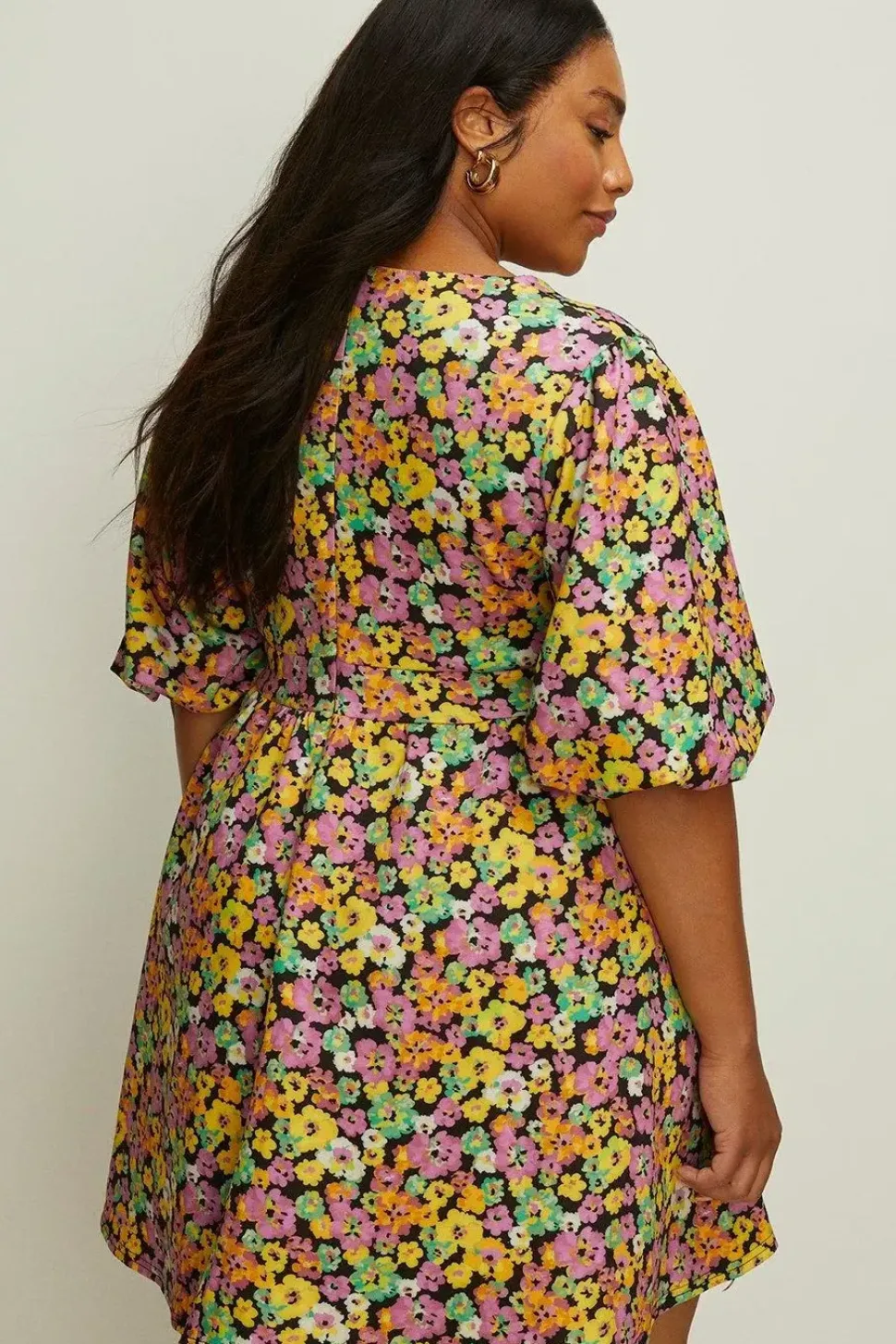 Curve Ditsy Floral Scuba Skater Dress