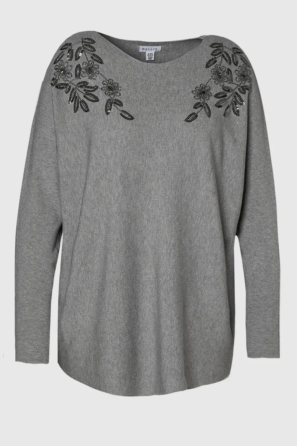 Curve Embellished Floral Detail Jumper